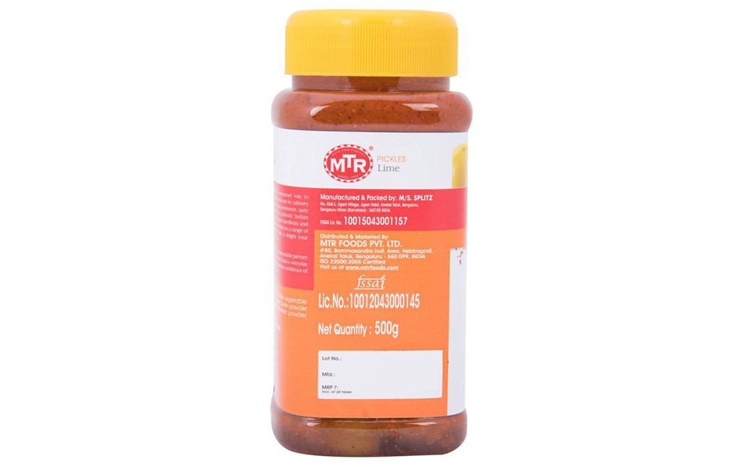 MTR Lime Pickles    Plastic Jar  500 grams